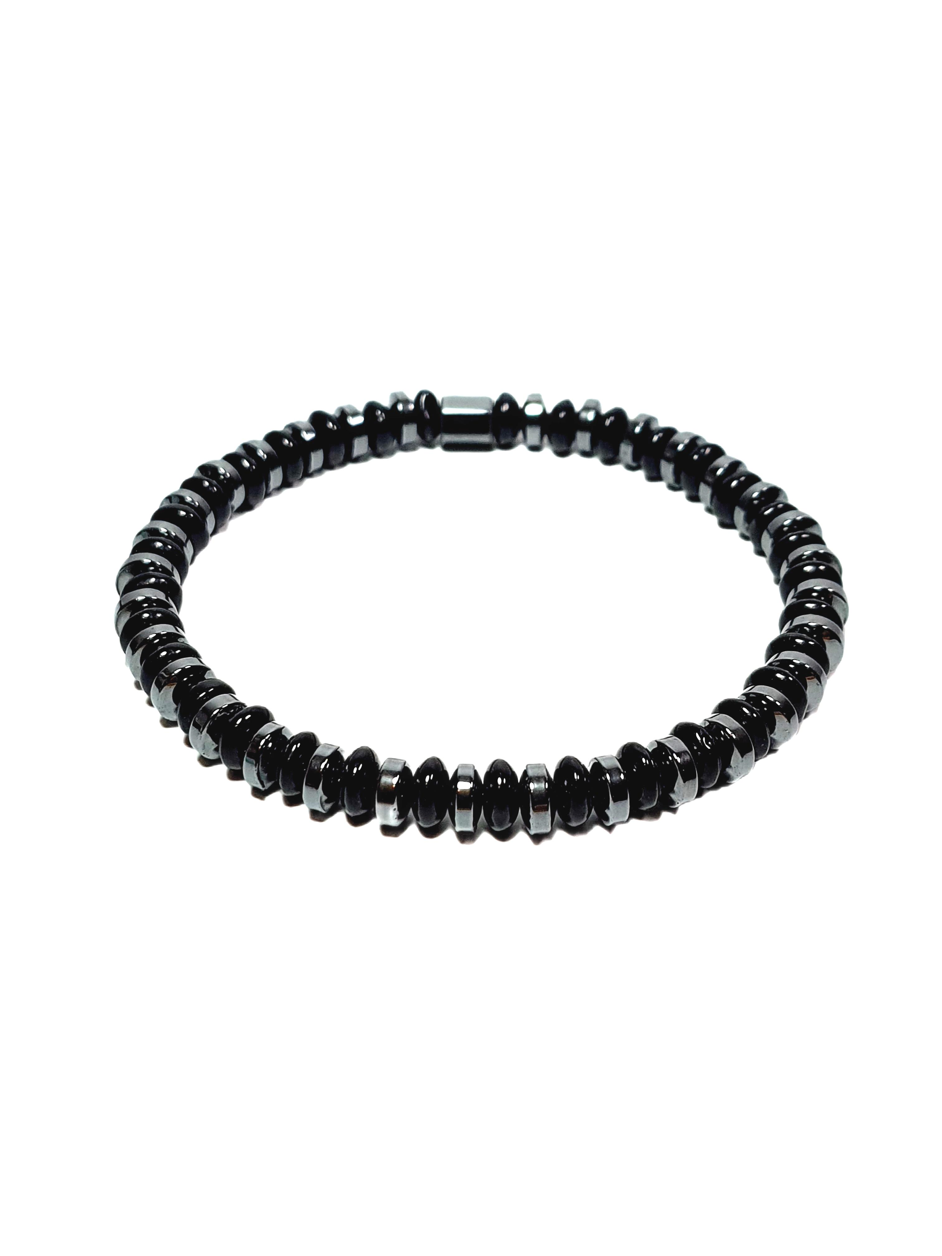 Doğaltaş BileklikJTSS26BLK1681 ONYX ve HEMATİT DOĞALTAŞ 6 MM SİYAH-GRİ ESNEK GARANTİLİ JANTİ BİLEKLİKJanti