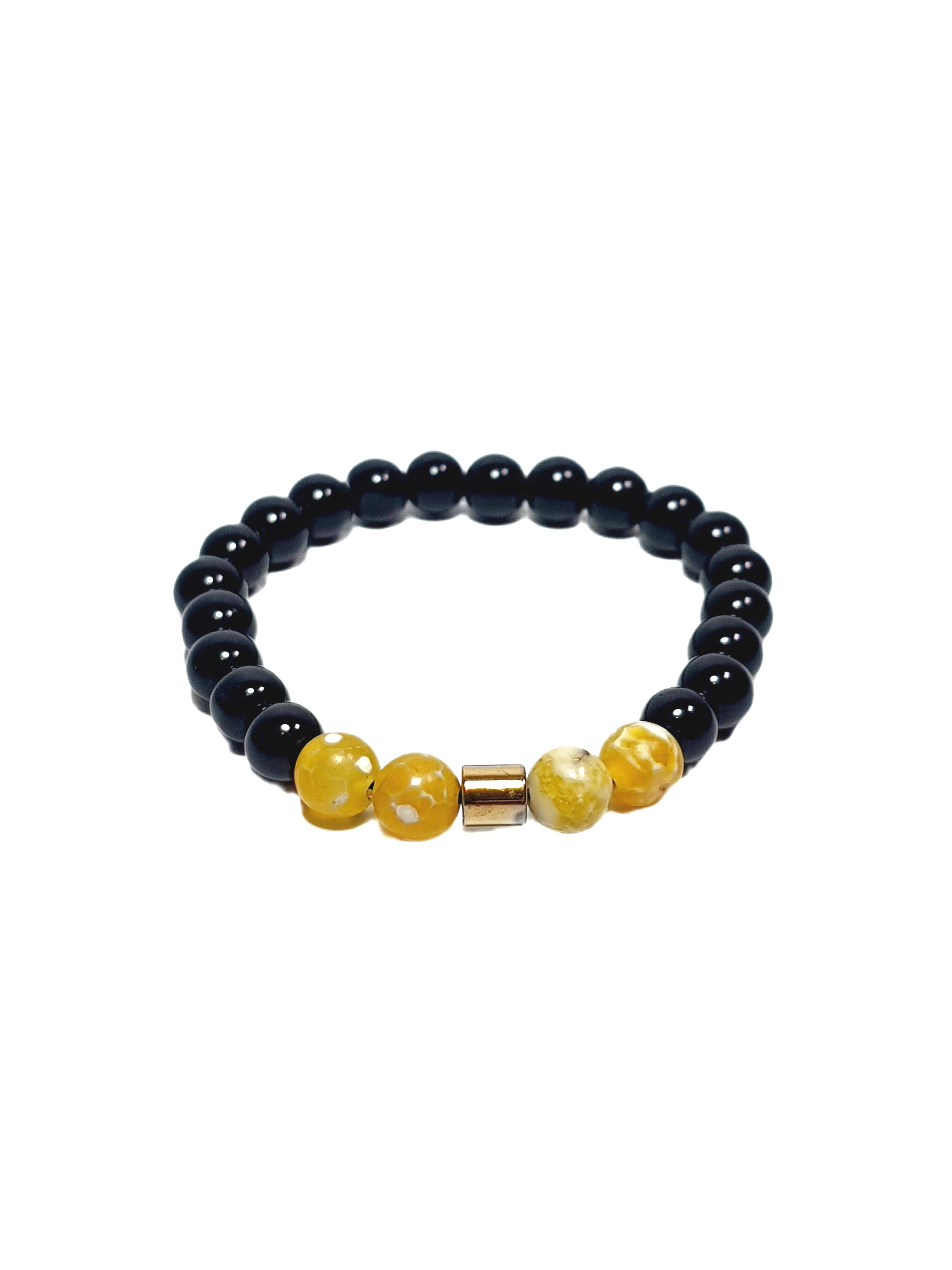 Doğaltaş BileklikJTSS26BLK1847 AKİK ONYX HEMATİT DOĞALTAŞ SİYAH 8 MM GARANTİLİ ESNEK JANTİ BİLEKLİKJanti