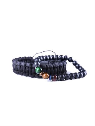 BileklikJTAW23KOB1209 PARACORD ve KAPLANGÖZÜ ONYX DOĞALTAŞ KOMBİN BİLEKLİKJanti