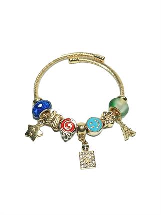 BileklikJTAW24ÇEB1433 JANTİ ÇELİK BİLEKLİK - PANDOORANIN CHARMLARI GOLD RENK KARARMAZJanti