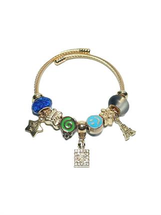 BileklikJTAW24ÇEB1434 JANTİ ÇELİK BİLEKLİK - PANDOORANIN CHARMLARI GOLD RENK KARARMAZJanti