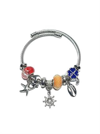 BileklikJTAW24ÇEB1444 JANTİ ÇELİK BİLEKLİK - PANDOORANIN CHARMLARI SILVER RENK KARARMAZJanti