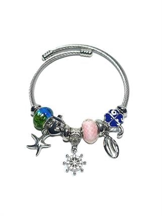 BileklikJTAW24ÇEB1446 JANTİ ÇELİK BİLEKLİK - PANDOORANIN CHARMLARI SILVER RENK KARARMAZJanti
