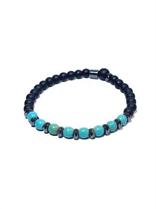 BileklikJTAW24DOB1342 JANTİ BİLEKLİK TURKUAZ ONYX ve HEMATİT DOĞALTAŞ 6 MMJanti