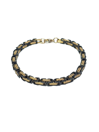 Çelik BileklikJTAW25BLK1576 PASLANMAZ ÇELİK KRAL TASARIM GOLD BLACK RENK GARANTİLİ HEDİYE KUTULU JANTİ ÇELİK BİLEKLİKJanti