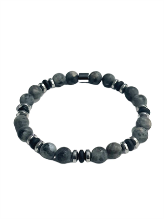 Doğaltaş BileklikJTAW25BLK1646 8 MM CEYT ve HEMATİT DOĞALTAŞ ESNEK KOYU GRİ GARANTİLİ JANTİ BİLEKLİKJanti