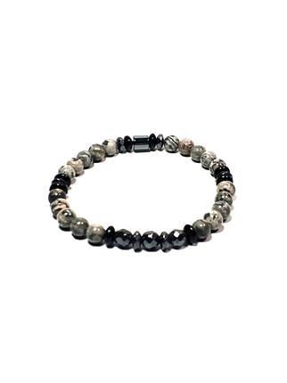 Doğaltaş BileklikJTSS24DOB1420 JANTİ UNISEX BİLEKLİK TİBET JASPER HEMATİT ONYX DOĞALTAŞ TASARIM GARANTİLİJanti