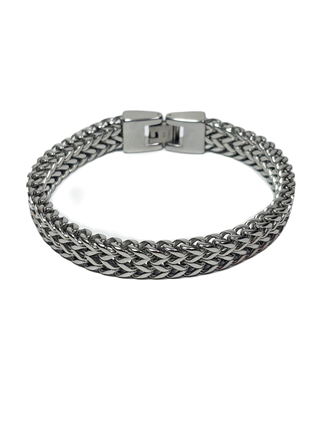 Çelik BileklikJTSS25ÇEB1483 ÇİFT SIRA CHARM ÖRGÜ DESEN MODEL GÜMÜŞ GRİ RENK ZİNCİR PASLANMAZ RENK ATMAZ 316L JANTİ ÇELİK BİLEKLİKJantideri bileklik, bileklik, erkek bileklik, hediye bileklik, janti bileklik, babalar günü, sevgililer günü, yılbaşı, öğretmenler günü, çelik bileklik, doğaltaş bileklik, kombin bileklik, tasarım bileklik, özel tasarım bileklik