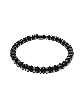 Doğaltaş BileklikJTSS26BLK1683 ONYX ve HEMATİT DOĞALTAŞ 6 MM SİYAH-GRİ ESNEK ve ÖRME İP ASANSÖRLÜ GARANTİLİ JANTİ KOMBİN BİLEKLİK KUTULUJanti