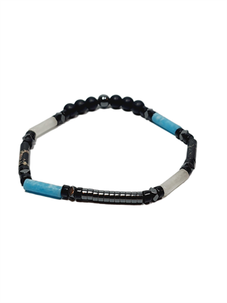 Doğaltaş BileklikJTSS26BLK1696 AYTAŞI VARASİT ONYX HEMATİT DOĞALTAŞ ESNEK 6 MM JANTİ BİLEKLİKJanti
