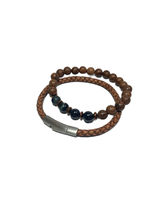 Doğaltaş BileklikJTSS26BLK1700 HAKİKİ DERİ PASLANMAZ ÇELİK KİLİT JASPER ve HEMATİT DOĞALTAŞ KUTULU GARANTİLİ SERTİFİKALI JANTİ KOMBİN BİLEKLİKJanti