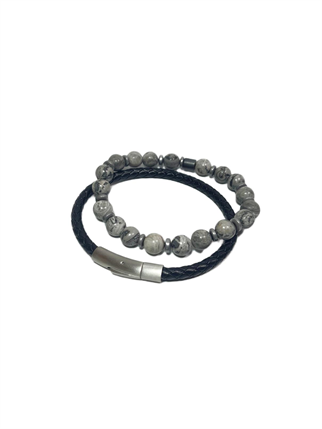 Doğaltaş BileklikJTSS26BLK1701 HAKİKİ DERİ PASLANMAZ ÇELİK KİLİT SERPANTİN DOĞALTAŞ MAZI AĞACI KUTULU GARANTİLİ SERTİFİKALI JANTİ KOMBİN BİLEKLİKJanti