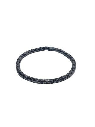 Doğaltaş BileklikJTSS26BLK1756 OBSİDYEN VE HEMATİT DOĞALTAŞ ESNEK 4 MM JANTİ BİLEKLİKJanti