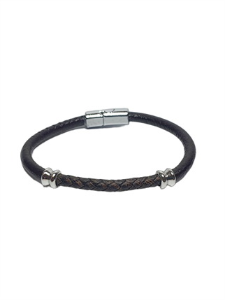 Doğaltaş BileklikJTSS26BLK1790 ALAŞIMLI METAL KİLİT HAKİKİ DERİ JANTİ BİLEKLİKJanti