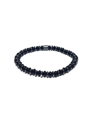 Doğaltaş BileklikJTSS26BLK1801 ONYX VE HEMATİT DOĞALTAŞ ESNEK SİYAH GRİ 6 MM GARANTİLİ JANTİ BİLEKLİKJanti