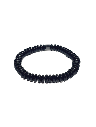 Doğaltaş BileklikJTSS26BLK1802 ONYX VE HEMATİT DOĞALTAŞ ESNEK SİYAH GRİ 8 MM GARANTİLİ JANTİ BİLEKLİKJanti