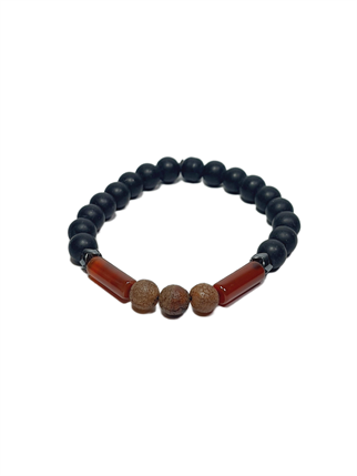 Doğaltaş BileklikJTSS26BLK1807 AKİK ONYX HEMATİT DOĞALTAŞ ESNEK SİYAH TABA 8 MM GARANTİLİ JANTİ BİLEKLİKJanti