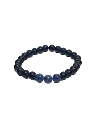 Doğaltaş BileklikJTSS26BLK1813 CEYT ONYX HEMATİT DOĞALTAŞ ESNEK LACİVERT SİYAH 8 MM GARANTİLİ JANTİ BİLEKLİKJanti