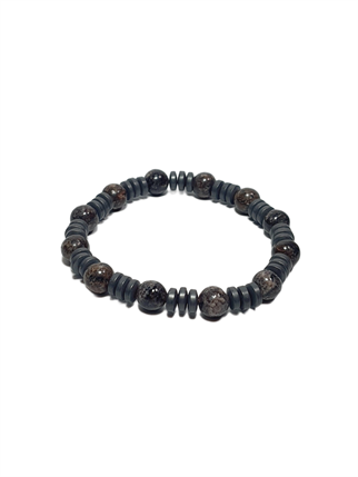 Doğaltaş BileklikJTSS26BLK1822 CEYT HEMATİT DOĞALTAŞ KOYU KAHVERENGİ 8 MM GARANTİLİ ESNEK JANTİ BİLEKLİKJanti