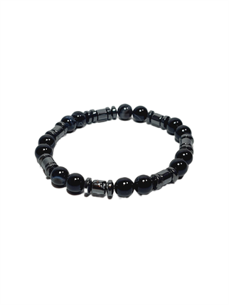 Doğaltaş BileklikJTSS26BLK1829 AKİK HEMATİT DOĞALTAŞ SİYAH 8 MM GARANTİLİ ESNEK JANTİ BİLEKLİKJanti