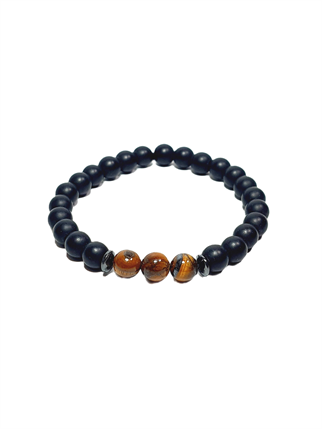 Doğaltaş BileklikJTSS26BLK1830 KAPLANGÖZÜ ONYX ve HEMATİT DOĞALTAŞ SİYAH 8 MM GARANTİLİ ESNEK JANTİ BİLEKLİKJanti