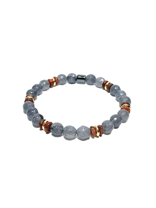 Doğaltaş BileklikJTSS26BLK1841 FASETLİ CEYT JASPER HEMATİT DOĞALTAŞ GRİ 8 MM GARANTİLİ ESNEK JANTİ BİLEKLİKJanti