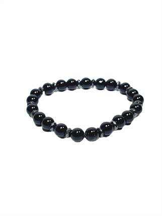 Doğaltaş BileklikJTSS26BLK1843 ONYX HEMATİT DOĞALTAŞ SİYAH 8 MM GARANTİLİ ESNEK JANTİ BİLEKLİKJanti