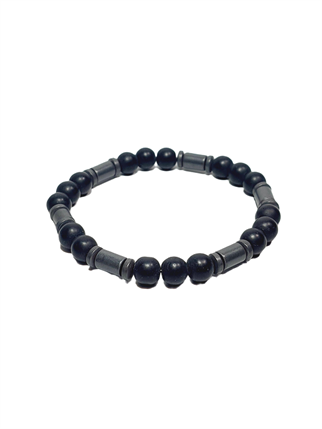 Doğaltaş BileklikJTSS26BLK1845 ONYX HEMATİT DOĞALTAŞ SİYAH 8 MM GARANTİLİ ESNEK JANTİ BİLEKLİKJanti
