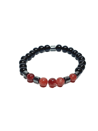 Doğaltaş BileklikJTSS26BLK1846 AKİK ONYX HEMATİT DOĞALTAŞ SİYAH 8 MM GARANTİLİ ESNEK JANTİ BİLEKLİKJanti
