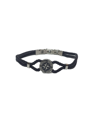 BileklikJTSS26BLK1878 PASLANMAZ ÇELİK KİLİT SİYAH MİLAN İP EL YAPIMI PUSULA APARATLI UNISEX BİLEKLİK GARANTİLİ KUTULU JANTİ BİLEKLİKJanti