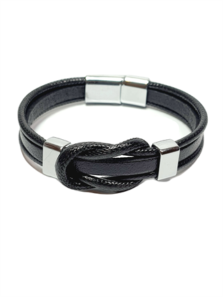 Deri BileklikLFNSS25DKB112350111-ALFRED-STANDARTJANTİ LFN15 mm Hakiki Deri ve Suni Deri Krom kaplama mıknatıs kapama bileklik