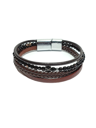 Deri BileklikLFNSS25DKB112350116-CHEN-STANDARTJANTİ LFN15 mm Hakiki Deri ve Suni Deri Krom kaplama mıknatıs kapama bileklik