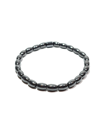 Doğaltaş BileklikLFNSS25DLB112350082-GREG2-STANDARTJANTİ LFN6 mm Arpa Kesim Hematit Doğaltaş Bileklik