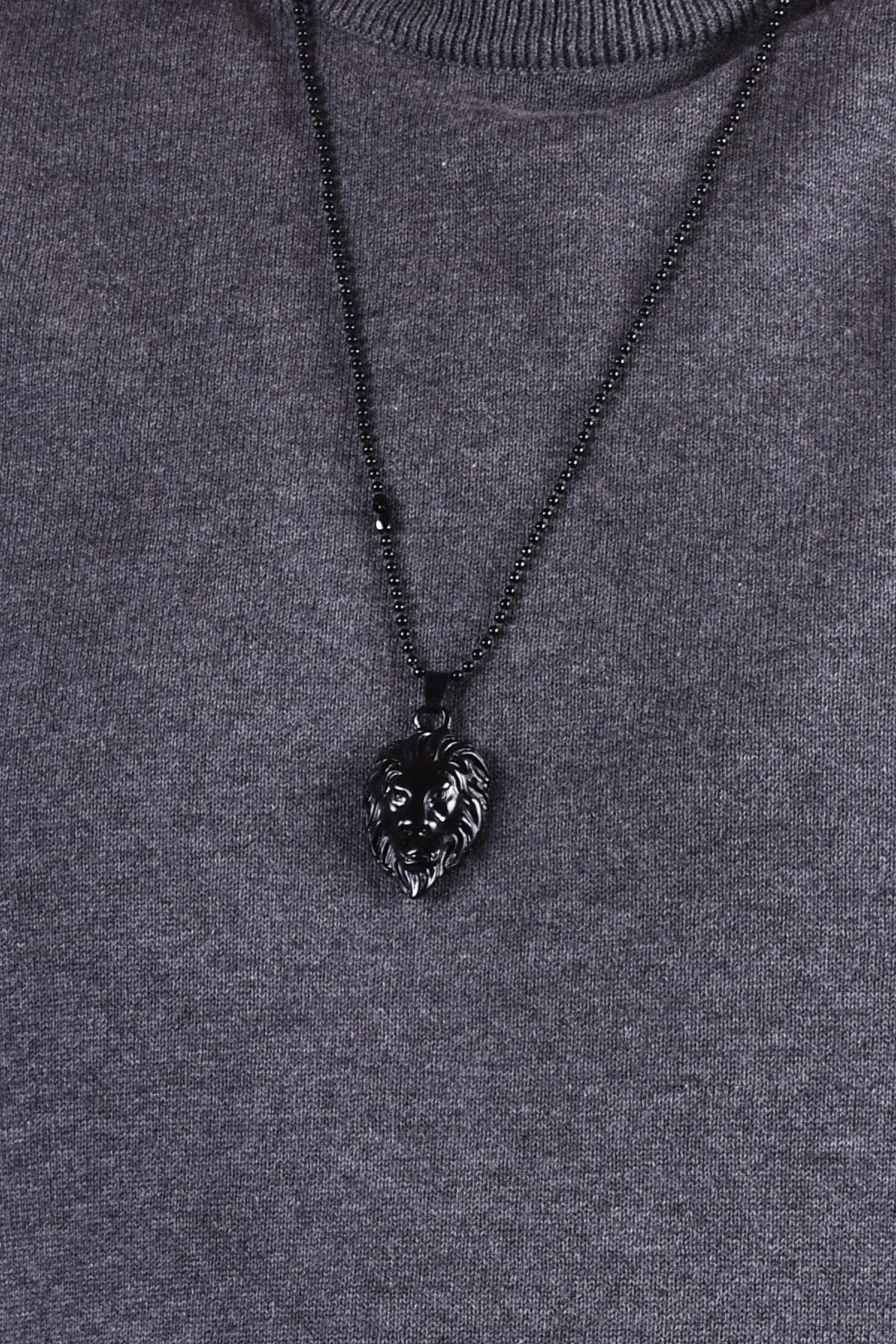 KolyeJKMA20020 JANTİ SİYAH ASLAN FİGÜRLÜJanti