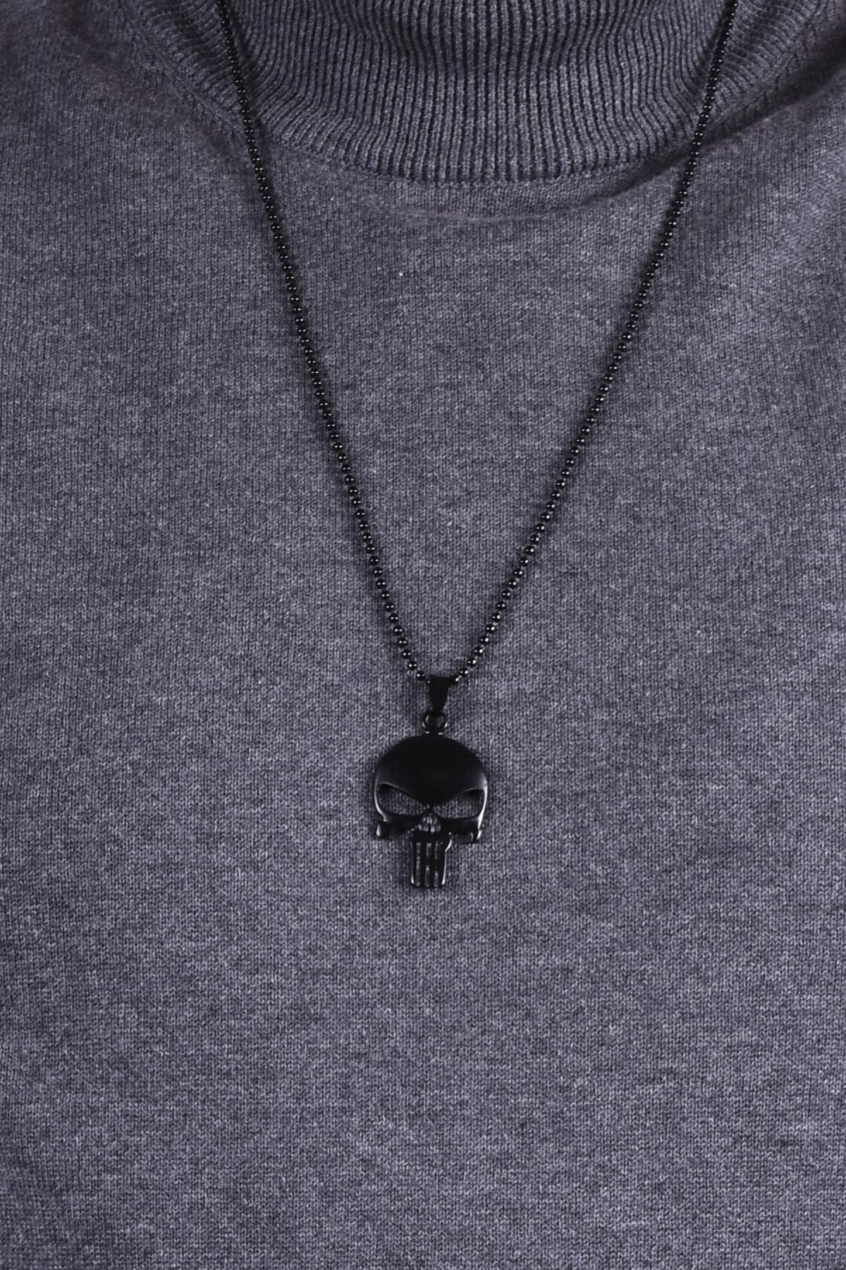 KolyeJKMA20024 JANTİ SİYAH KURU KAFA FİGÜRLÜJanti