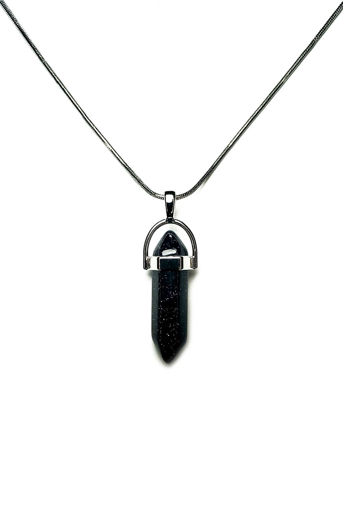 Taşlı Çelik KolyeJKMA21015 ÇELİK ZİNCİRLİ ONYX DOĞALTAŞ ÇİVİ KOLYEJanti