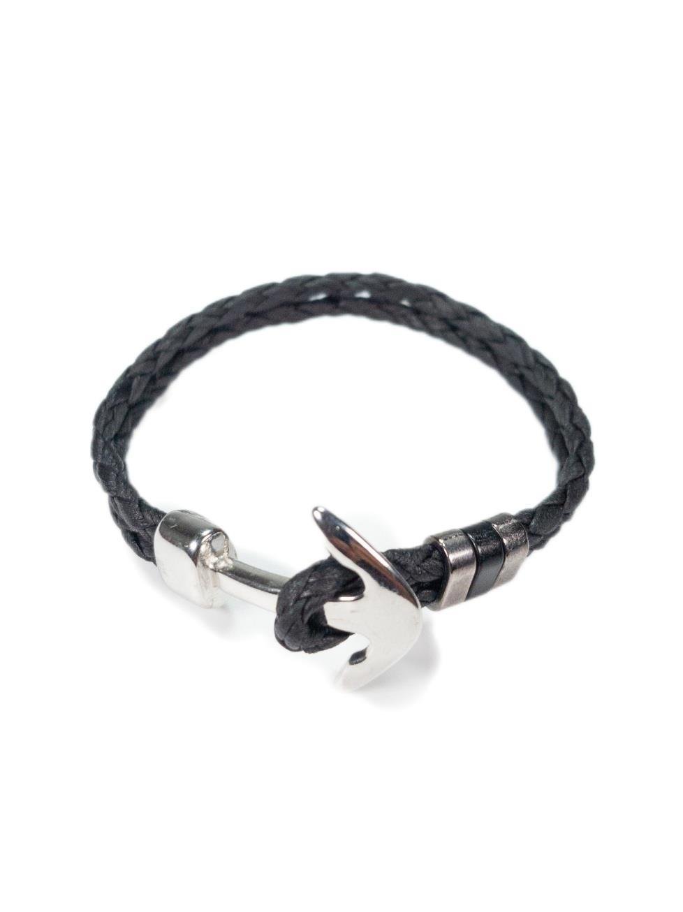 BileklikJTAW23DEB1087 JANTİ SAÇ ÖRGÜ DERİ BİLEKLİK ÇAPA FİGÜRLÜJanti