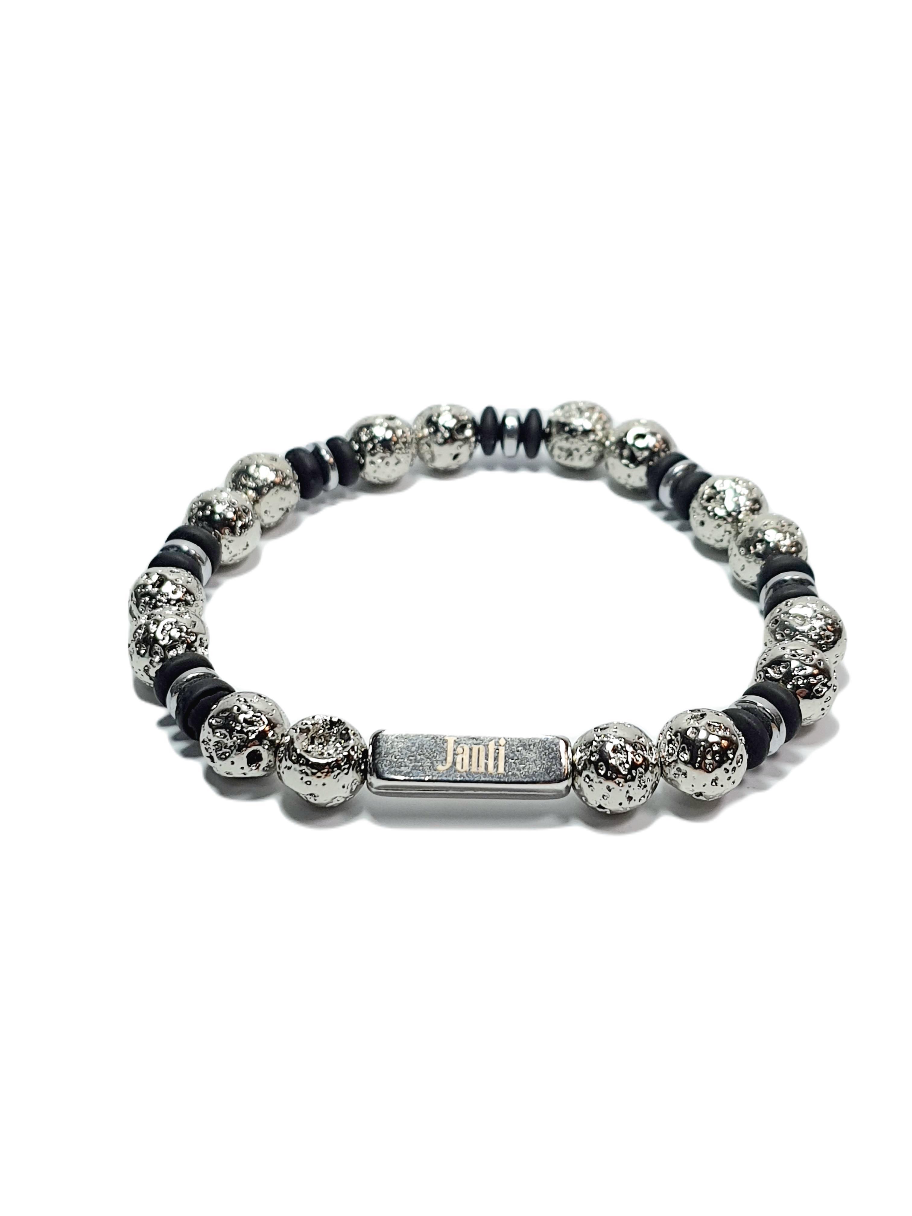 BileklikJTAW23DOB1284 JANTİ BİLEKLİK ORİJİNAL GÜMÜŞ KAPLAMA LAV TAŞI HEMATİT DOĞALTAŞ GARANTİLİ FATURALIJanti