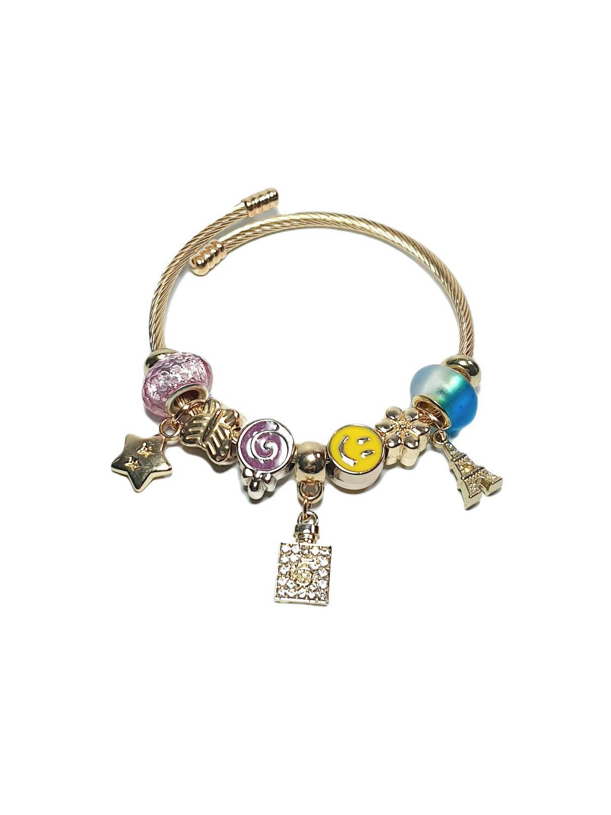 BileklikJTAW24ÇEB1430 JANTİ ÇELİK BİLEKLİK - PANDOORANIN CHARMLARI GOLD RENK KARARMAZJanti