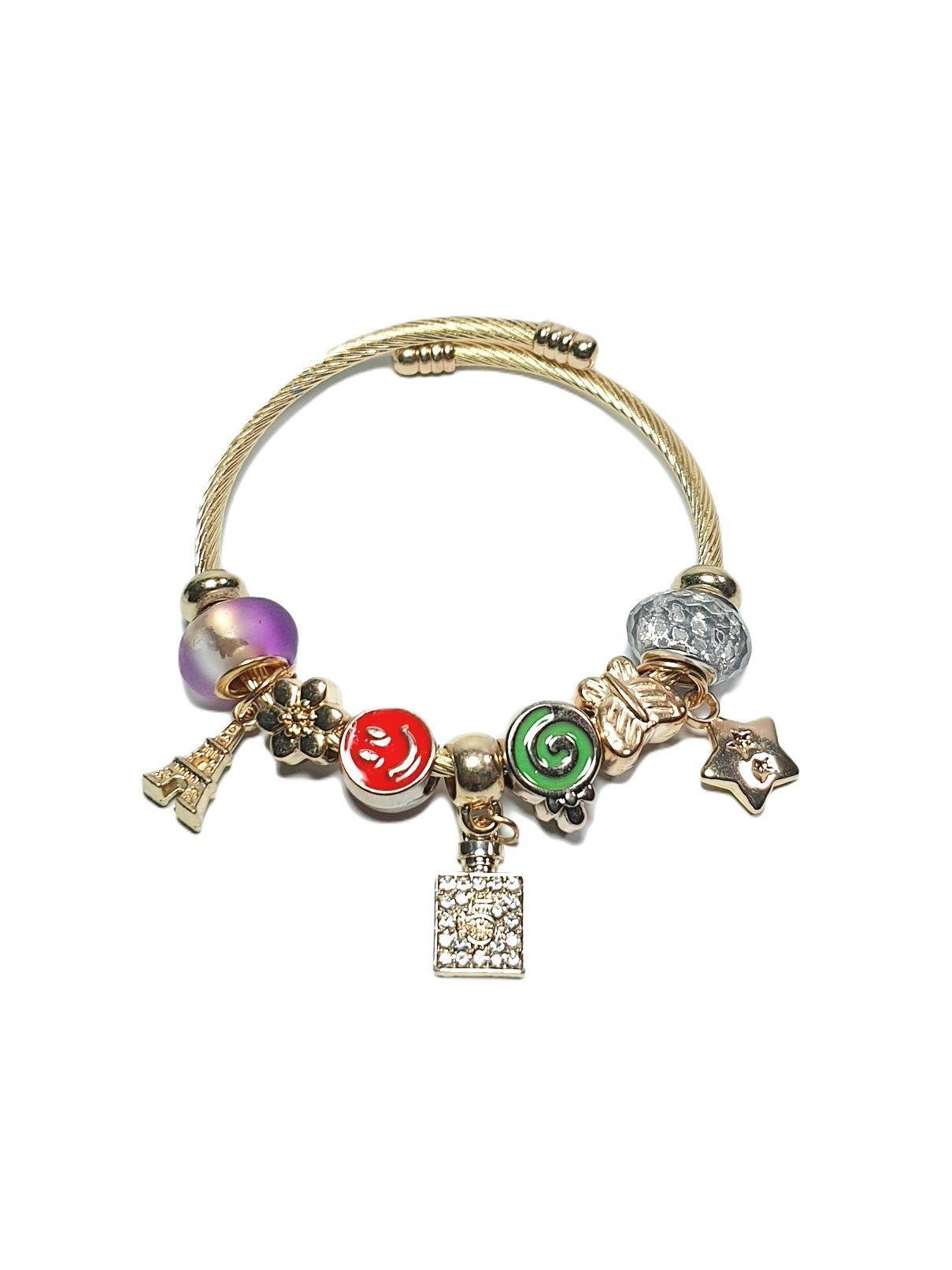 BileklikJTAW24ÇEB1435 JANTİ ÇELİK BİLEKLİK - PANDOORANIN CHARMLARI GOLD RENK KARARMAZJanti