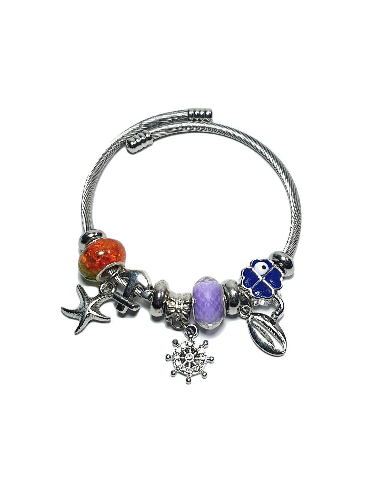 BileklikJTAW24ÇEB1441 JANTİ ÇELİK BİLEKLİK - PANDOORANIN CHARMLARI SILVER RENK KARARMAZJanti
