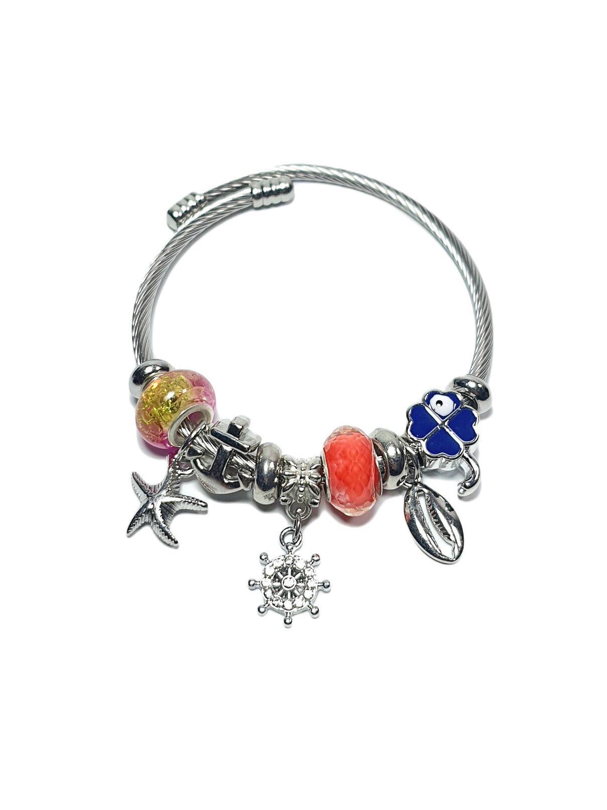 BileklikJTAW24ÇEB1448 JANTİ ÇELİK BİLEKLİK - PANDOORANIN CHARMLARI SILVER RENK KARARMAZJanti