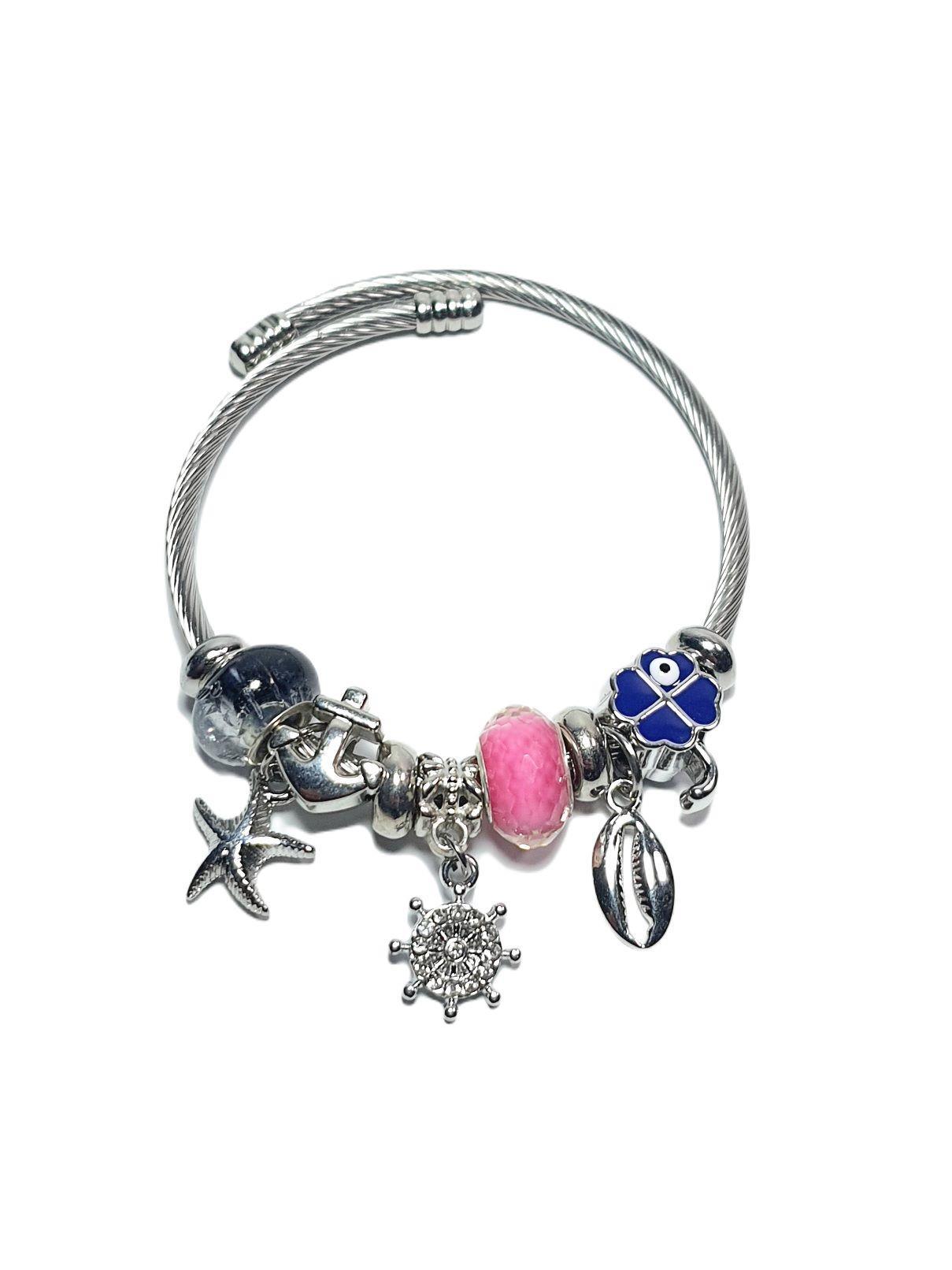 BileklikJTAW24ÇEB1450 JANTİ ÇELİK BİLEKLİK - PANDOORANIN CHARMLARI SILVER RENK KARARMAZJanti