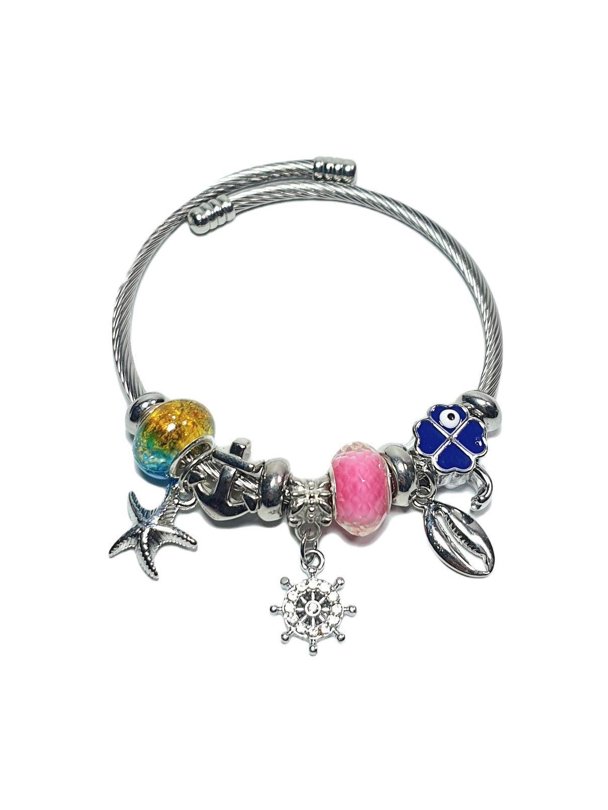 BileklikJTAW24ÇEB1451 JANTİ ÇELİK BİLEKLİK - PANDOORANIN CHARMLARI SILVER RENK KARARMAZJanti