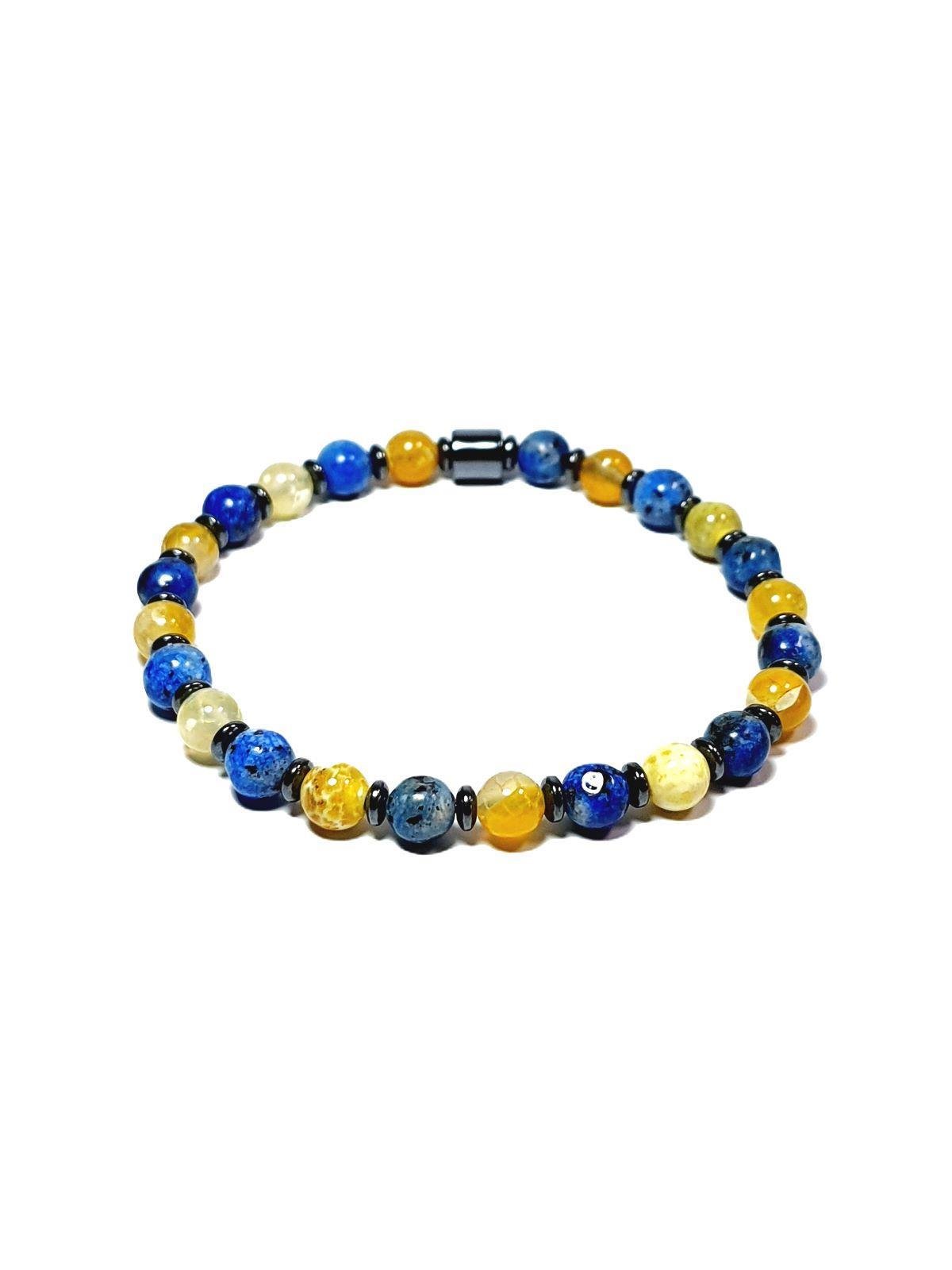 Doğaltaş BileklikJTAW24DOB1410 JANTİ ERKEK BİLEKLİK AKİK CEYT HEMATİT DOĞALTAŞ SARI LACİVERT TASARIM GARANTİLİJanti