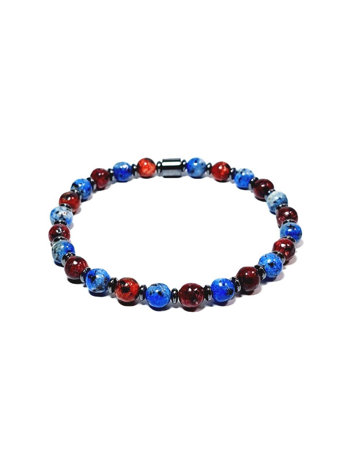 Doğaltaş BileklikJTAW24DOB1413 JANTİ ERKEK BİLEKLİK AKİK CEYT HEMATİT DOĞALTAŞ BORDO MAVİ TASARIM GARANTİLİJanti