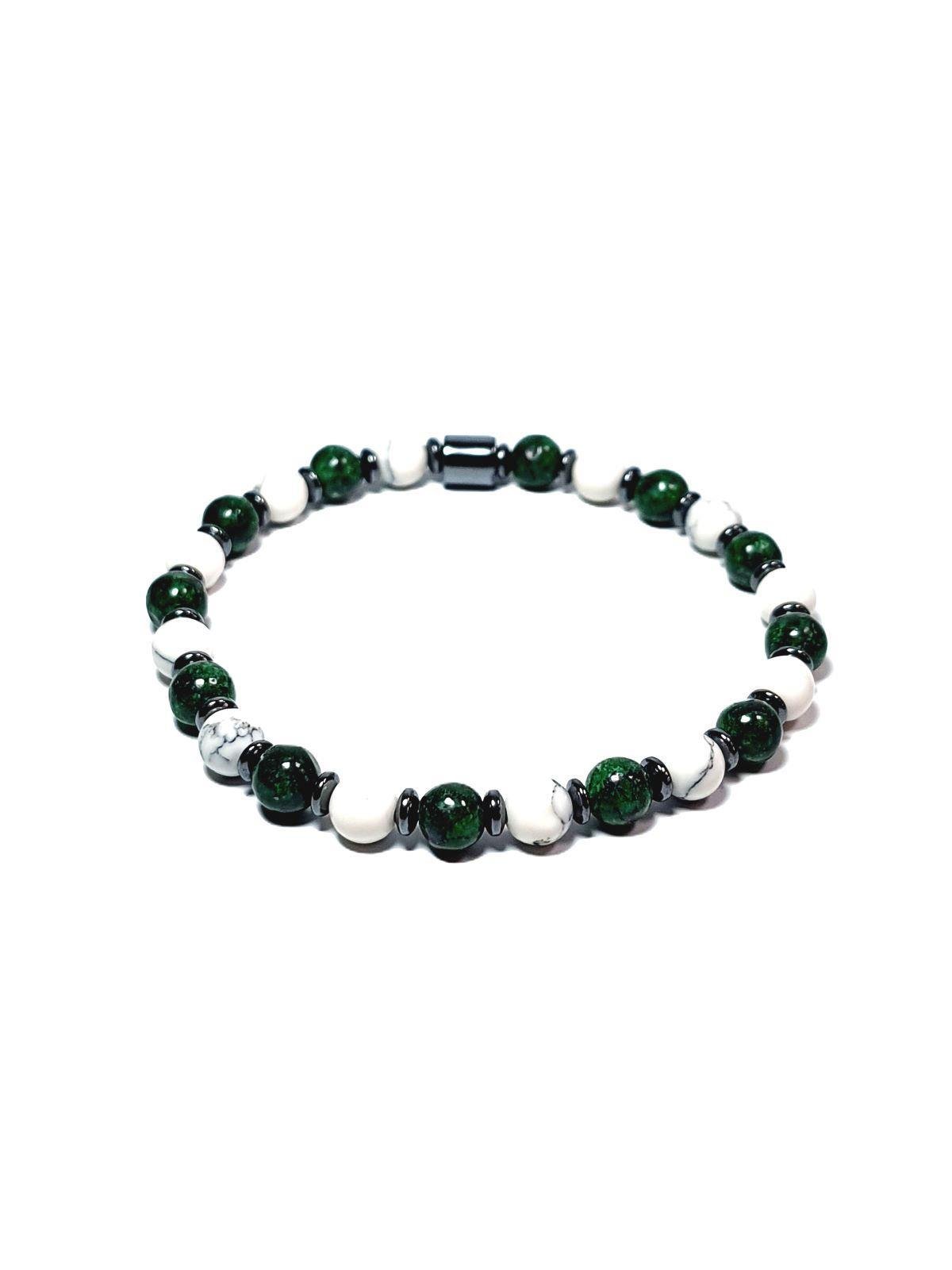 Doğaltaş BileklikJTAW24DOB1414 JANTİ ERKEK BİLEKLİK AKİK CEYT HEMATİT DOĞALTAŞ YEŞİL BEYAZ TASARIM GARANTİLİJanti