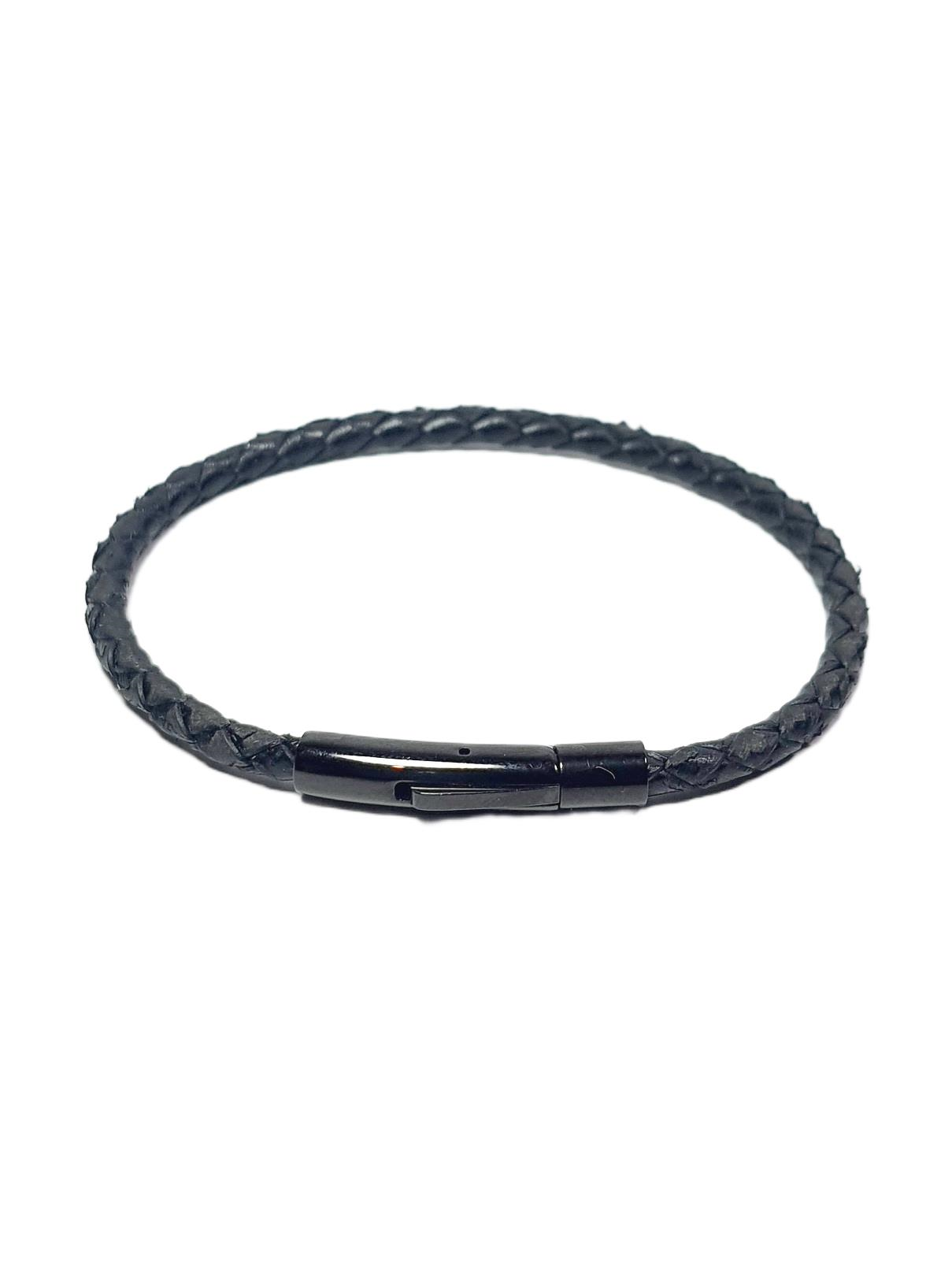 Deri BileklikJTAW25BLK1580 HAKİKİ DANA DERİSİ SİYAH RENK PASLANMAZ ÇELİK KAPAMA GARANTİLİ HEDİYE KUTULU JANTİ DERİ BİLEKLİKJanti