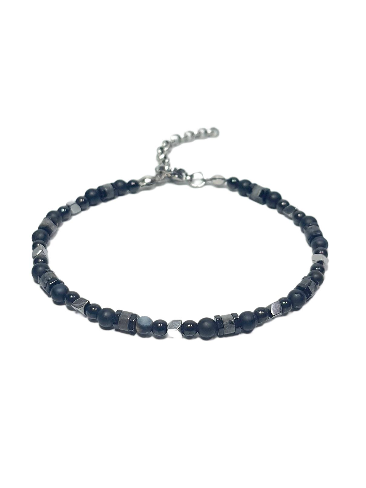 Doğaltaş BileklikJTAW25BLK1608 ONYX HEMATİT DOĞALTAŞ ALAŞIMLI PASLANMAZ METAL SİYAH GARANTİLİ HEDİYE KUTULU JANTİ BİLEKLİKJanti