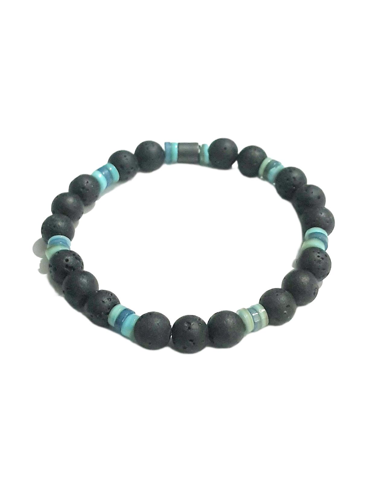 Doğaltaş BileklikJTAW25BLK1642 8 MM LAV DOĞALTAŞ ve SEDEF ESNEK SİYAH MAVİ GARANTİLİ  JANTİ BİLEKLİKJanti